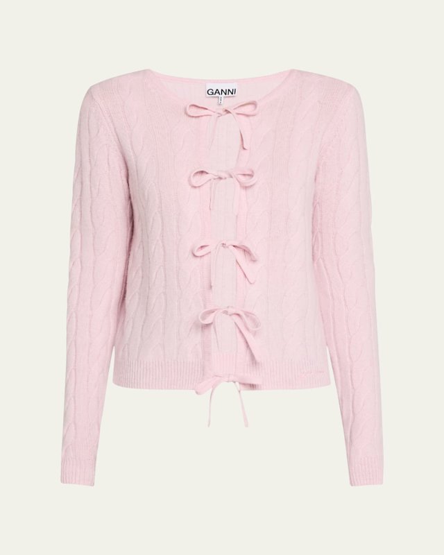Cashmere Mix Tie-Front Cardigan